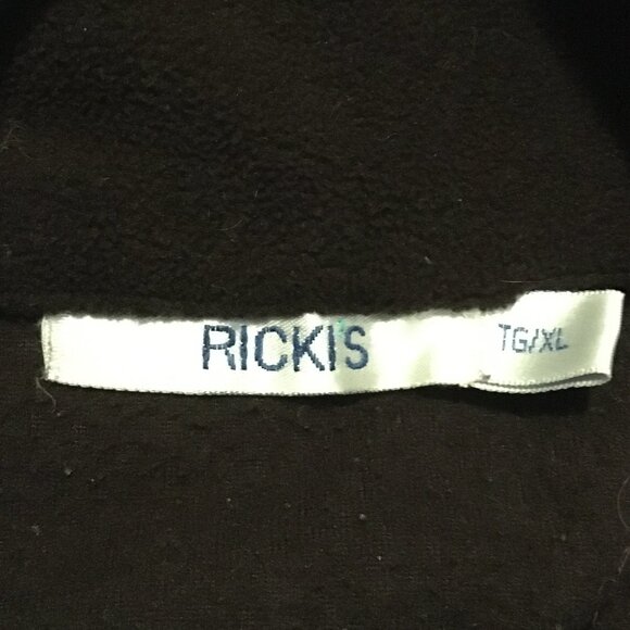 Vintage Retro Stitch Dark Brown Fleece Sweater Zip Up High Collar Jacket - Picture 9 of 16